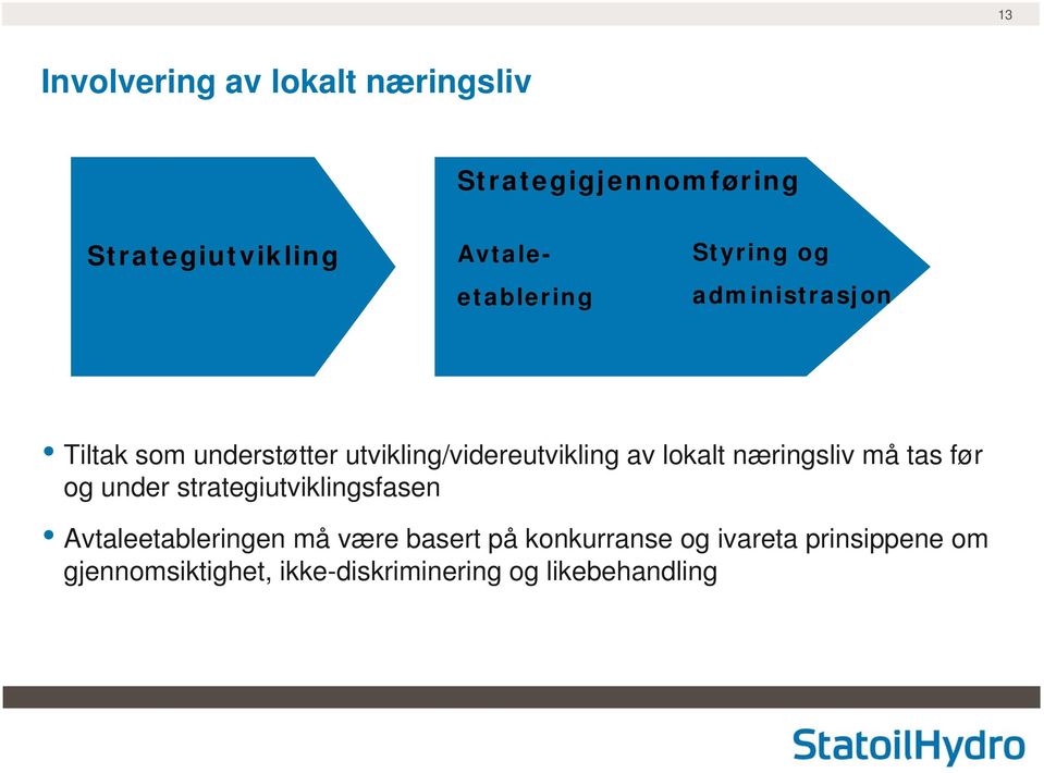 utvikling/videreutvikling av lokalt næringsliv må tas før og under strategiutviklingsfasen