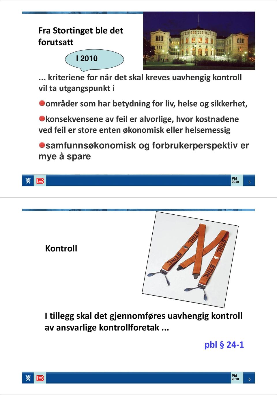 helse og sikkerhet, konsekvensene av feil er alvorlige, hvor kostnadene ved feil er store enten økonomisk eller