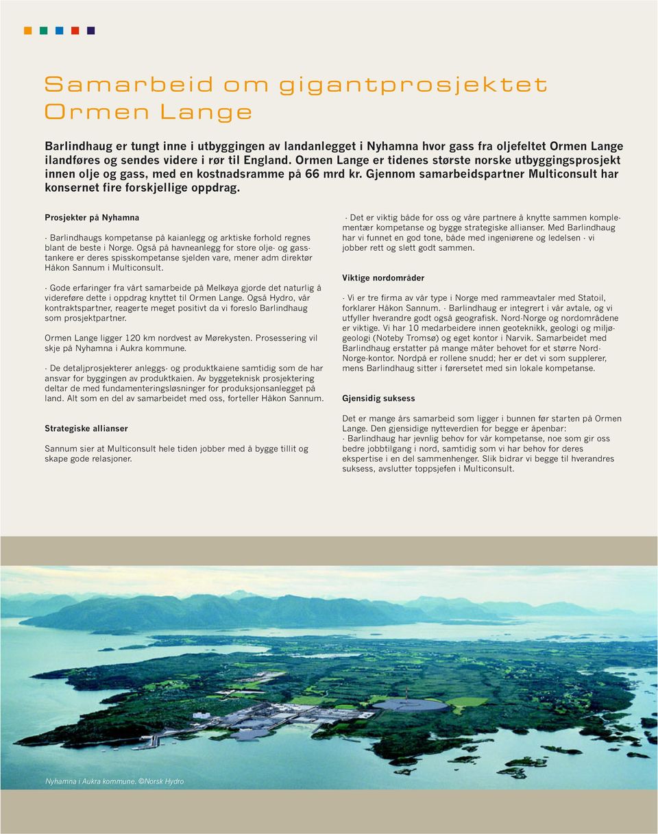 Prosjekter på Nyhamna - Barlindhaugs kompetanse på kaianlegg og arktiske forhold regnes blant de beste i Norge.