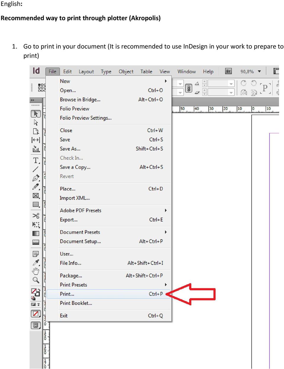 Go to print in your document (It is