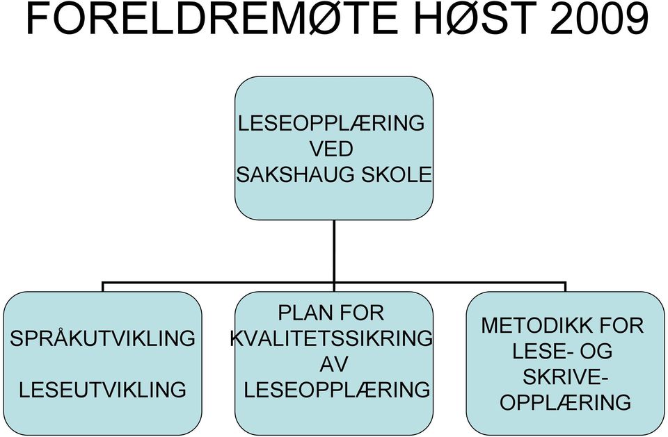 LESEUTVIKLING PLAN FOR KVALITETSSIKRING