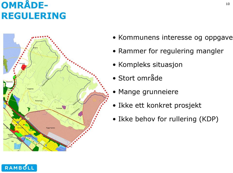 situasjon Stort område Mange grunneiere Ikke