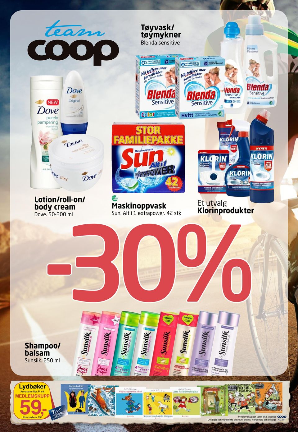 42 stk Klorinprouktr -30% Shampoo/ balsam Sunsilk. 250 ml Lybøkr Assortrt titlr.