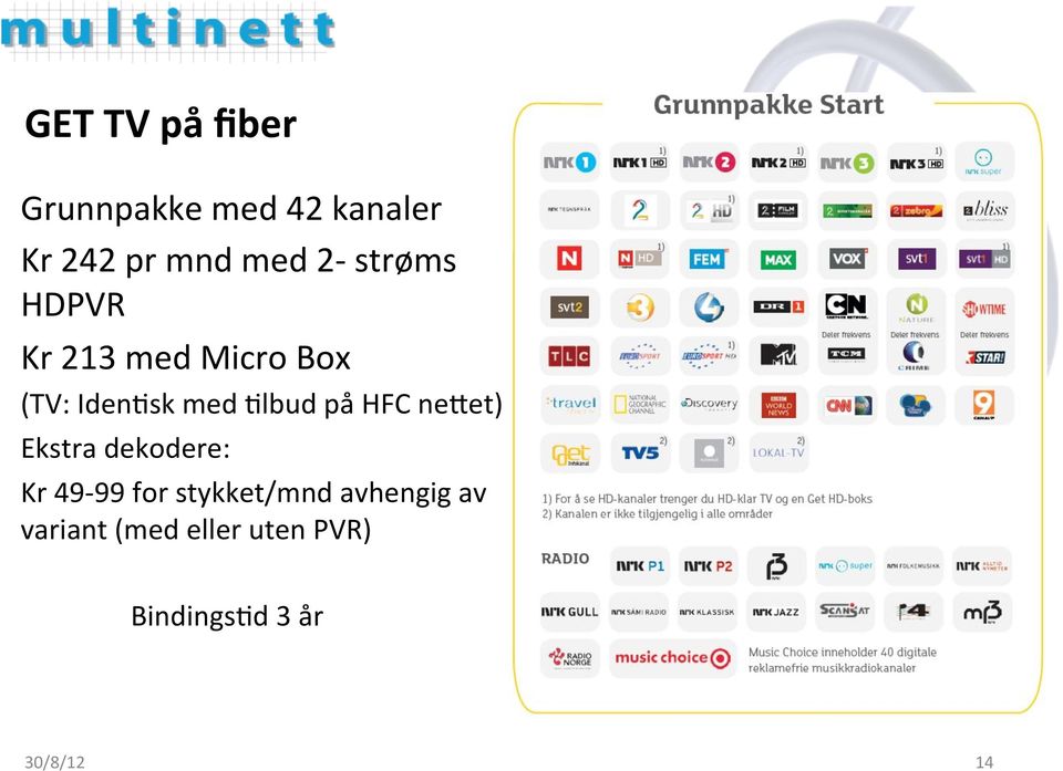 på HFC neget) Ekstra dekodere: Kr 49-99 for stykket/mnd