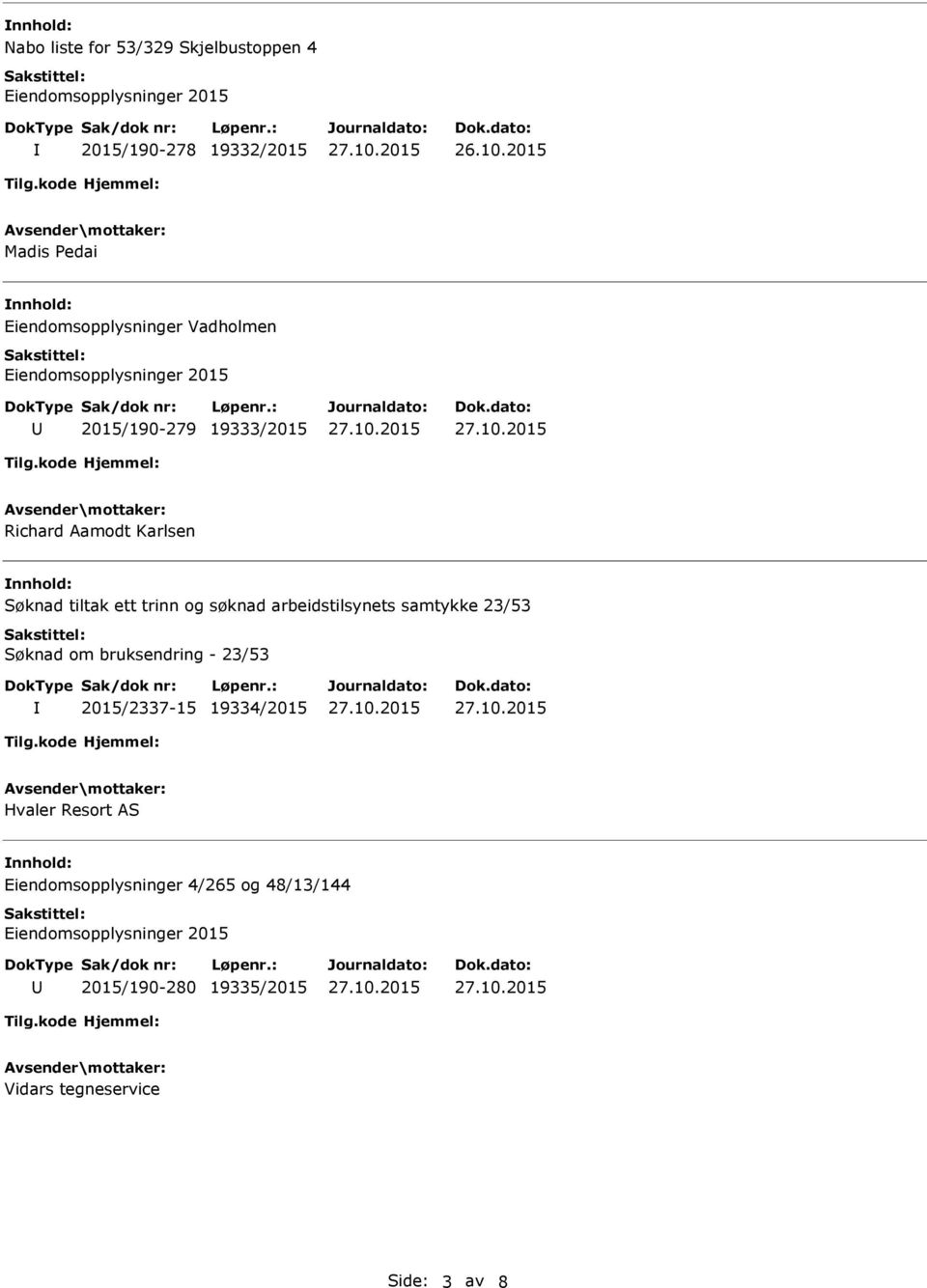 Karlsen Søknad tiltak ett trinn og søknad arbeidstilsynets samtykke 23/53 Søknad om bruksendring - 23/53 2015/2337-15