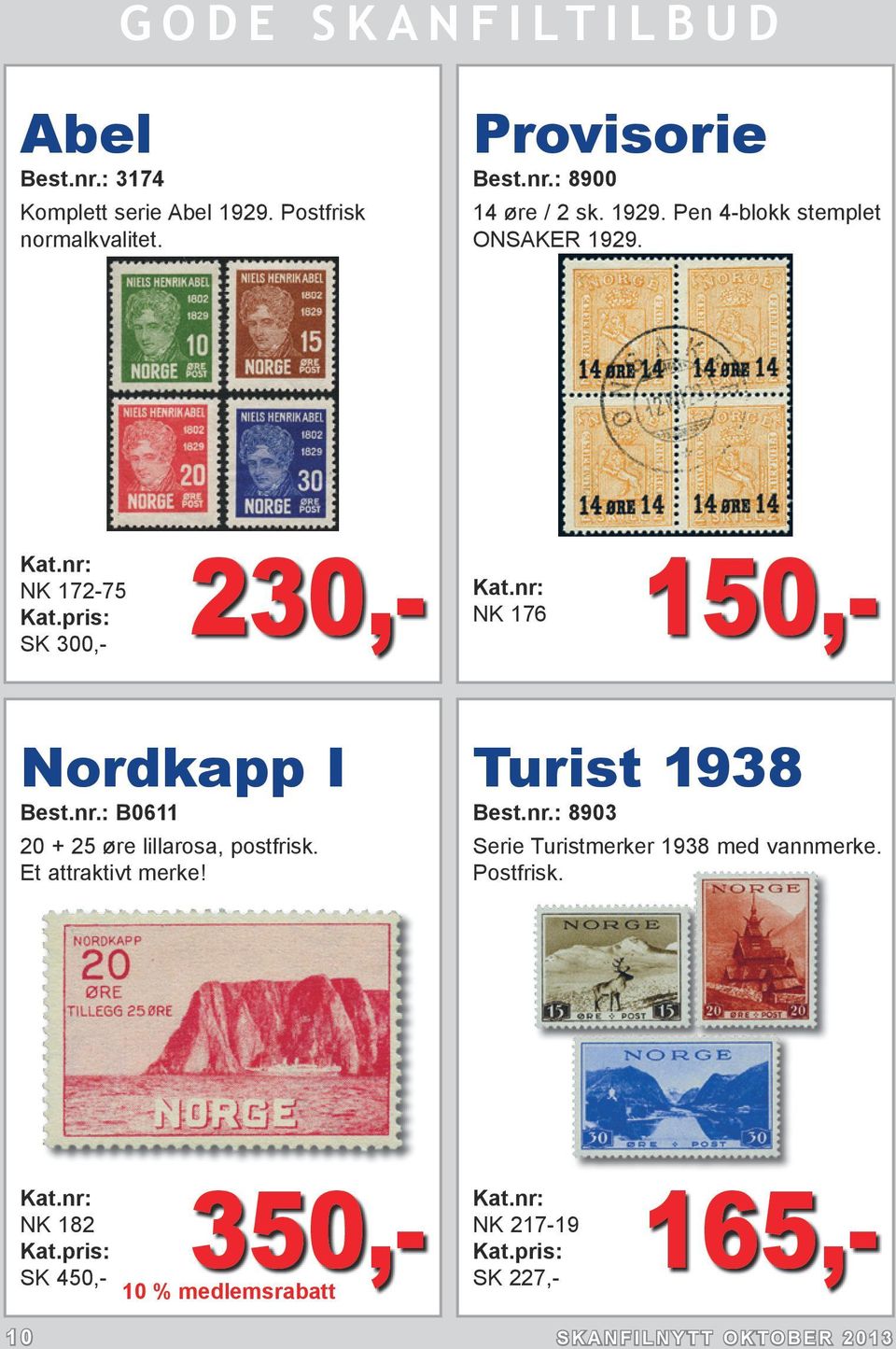 : B0611 20 + 25 øre lillarosa, postfrisk. Et attraktivt merke! Turist 1938 Best.nr.