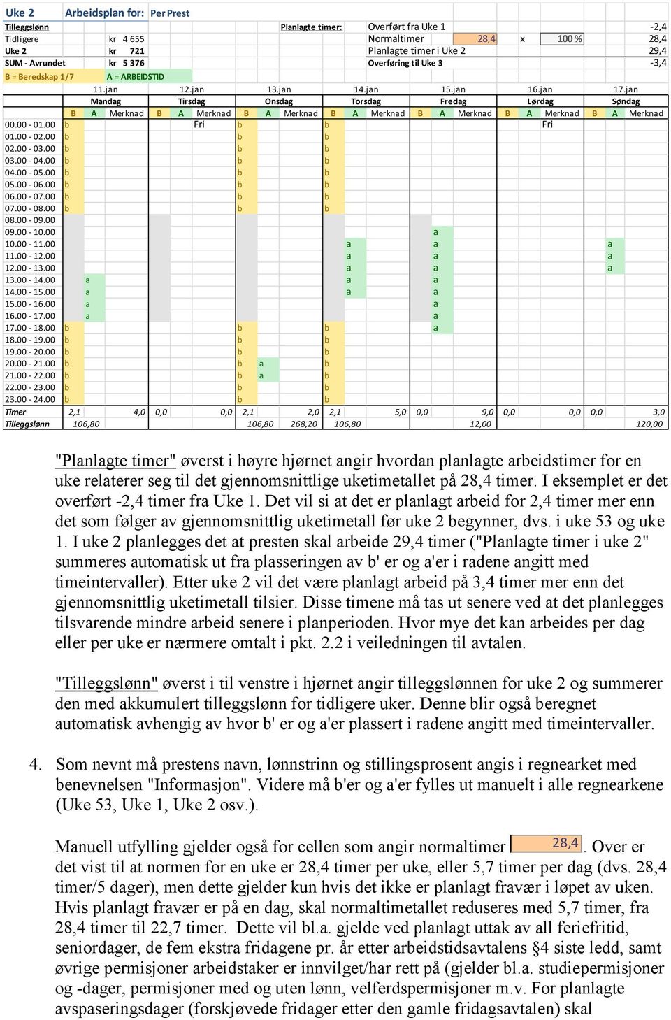 jan Mandag Tirsdag Onsdag Torsdag Fredag Lørdag Søndag B A Merknad B A Merknad B A Merknad B A Merknad B A Merknad B A Merknad B A Merknad 00.00-01.00 b Fri b b Fri 01.00-02.00 b b b 02.00-03.