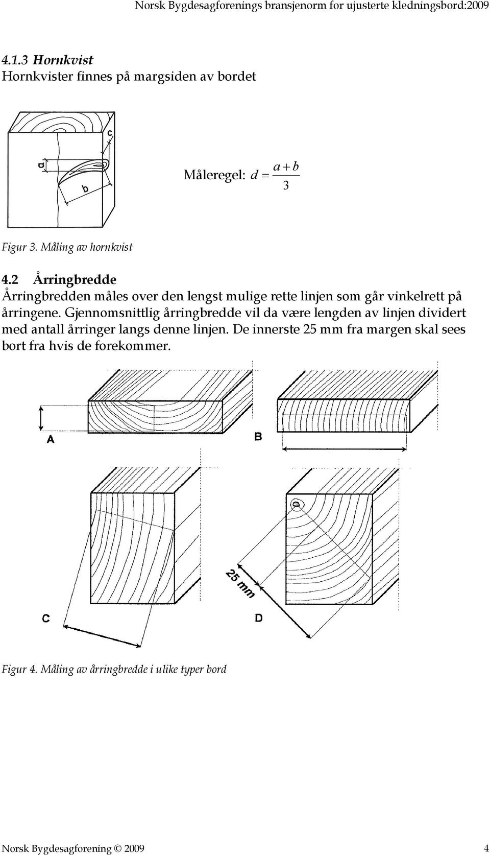 Gjennomsnittlig årringbredde vil da være lengden av linjen dividert med antall årringer langs denne linjen.