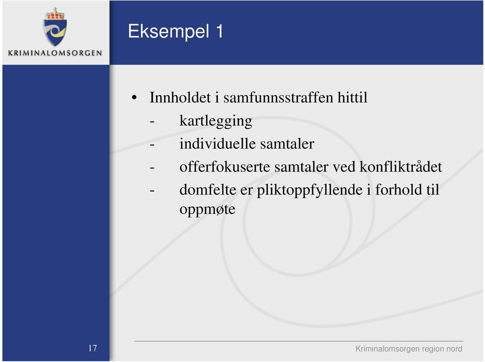 samtaler ved konfliktrådet - domfelte er