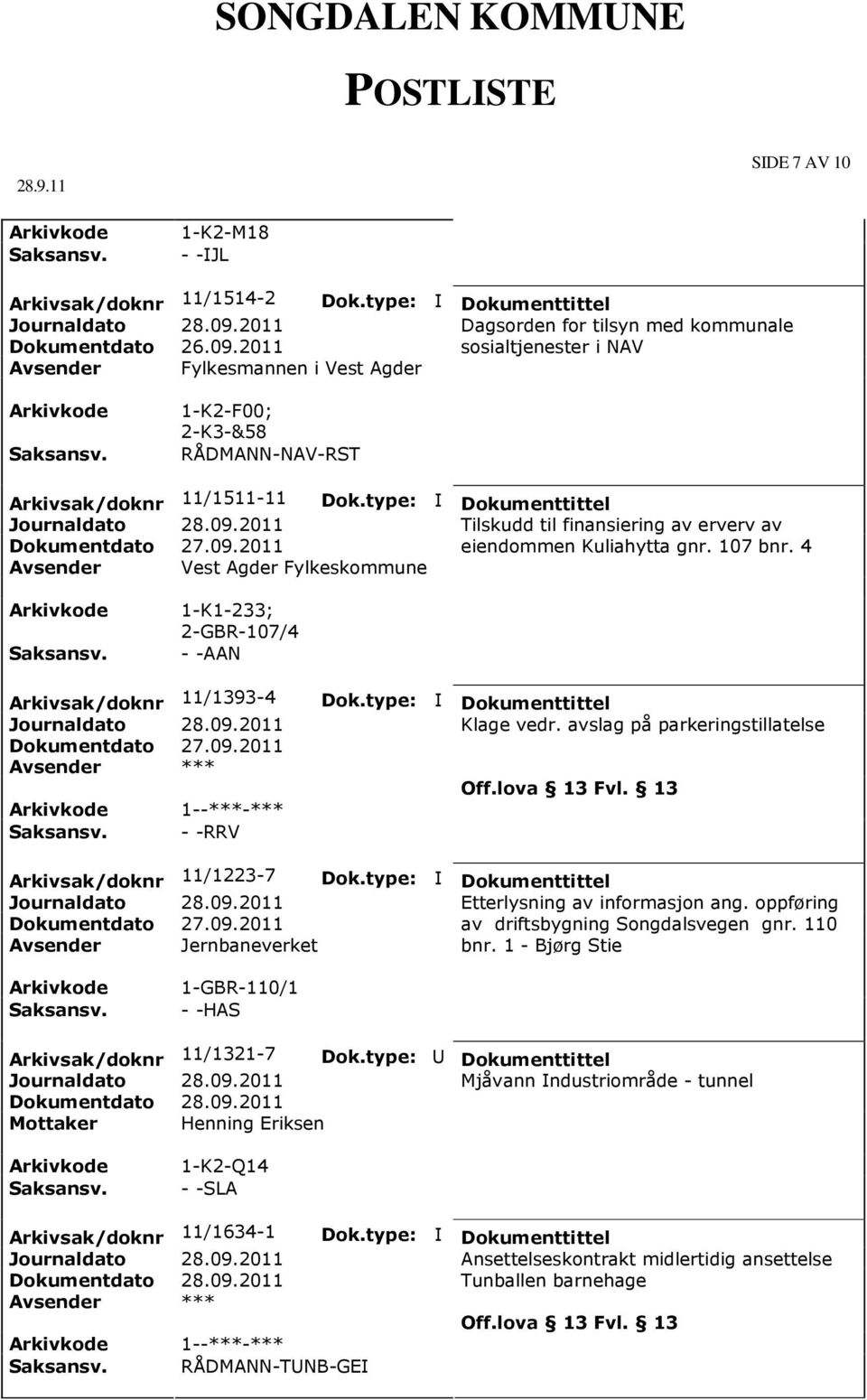 4 Avsender Vest Agder Fylkeskommune 1-K1-233; 2-GBR-107/4 - -AAN Arkivsak/doknr 11/1393-4 1--***-*** - -RRV Klage vedr.