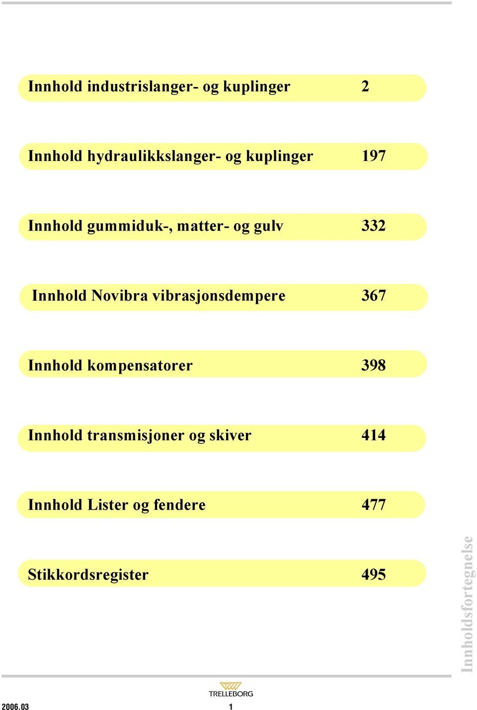 Innhold Novibra vibrasjonsdempere 367 Innhold kompensatorer 398 Innhold