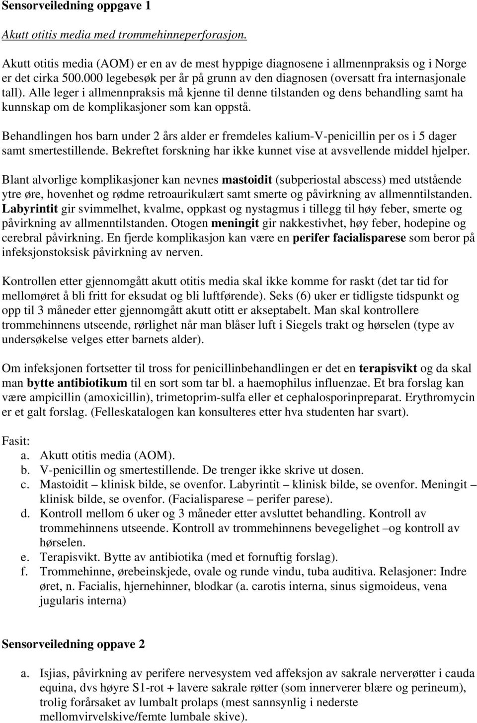 Alle leger i allmennpraksis må kjenne til denne tilstanden og dens behandling samt ha kunnskap om de komplikasjoner som kan oppstå.