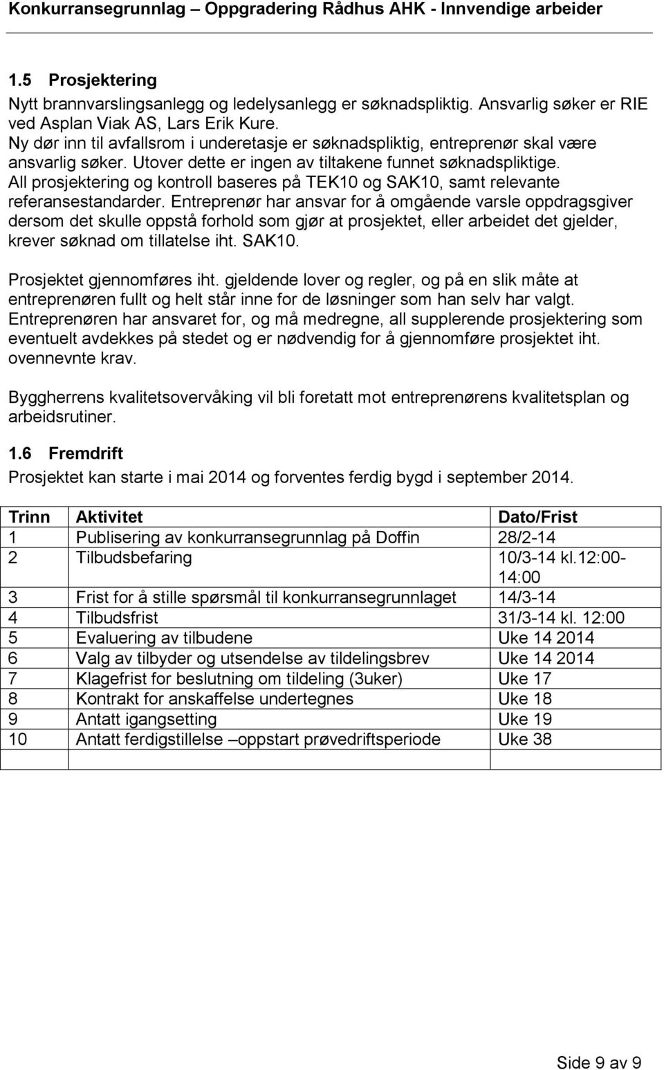 All prosjektering og kontroll baseres på TEK10 og SAK10, samt relevante referansestandarder.