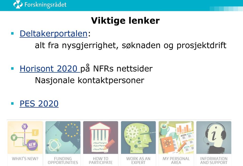 prosjektdrift Horisont 2020 på NFRs