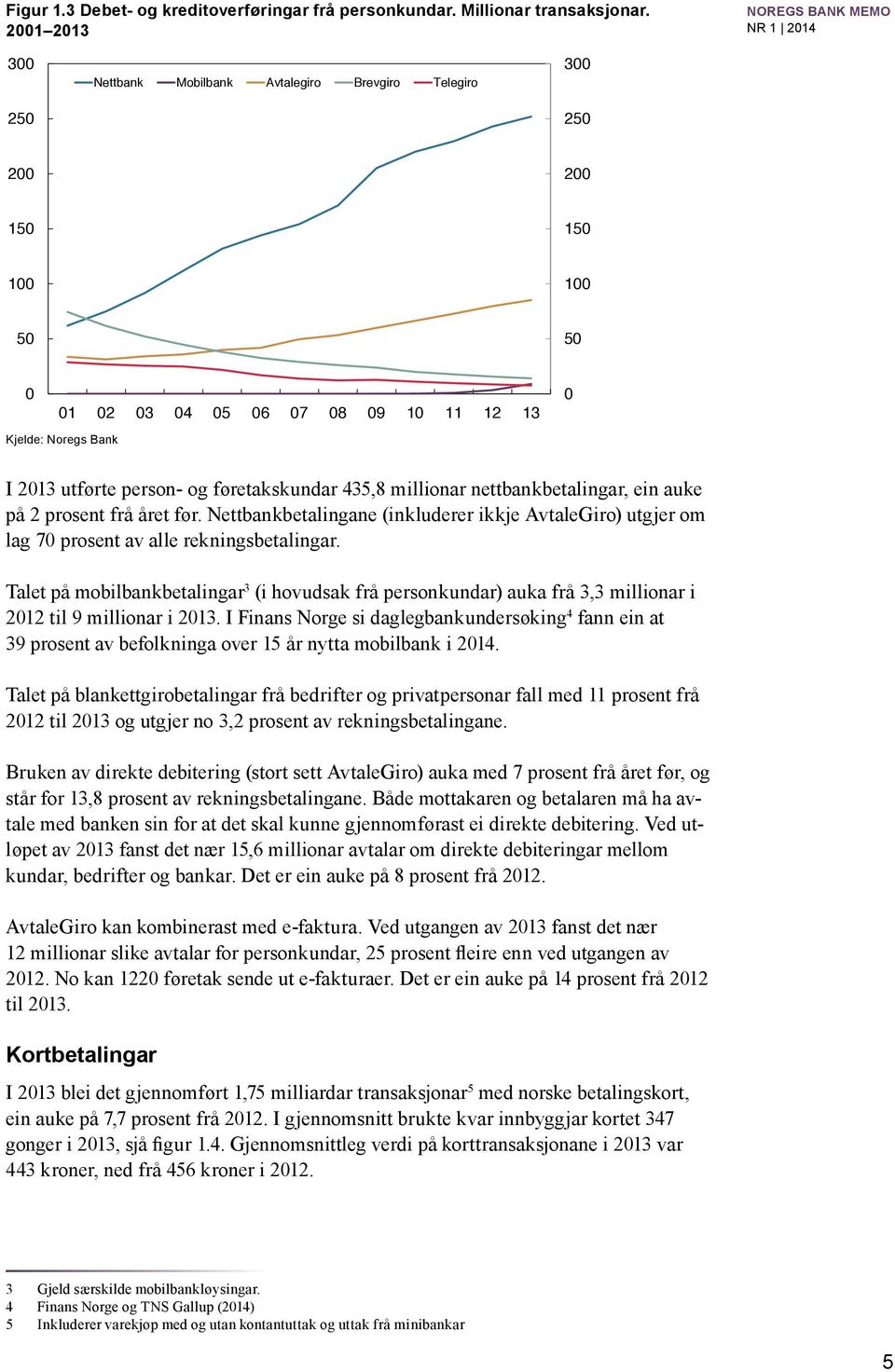 nettbankbetalingar, ein auke på 2 prosent frå året før. Nettbankbetalingane (inkluderer ikkje AvtaleGiro) utgjer om lag 7 prosent av alle rekningsbetalingar.