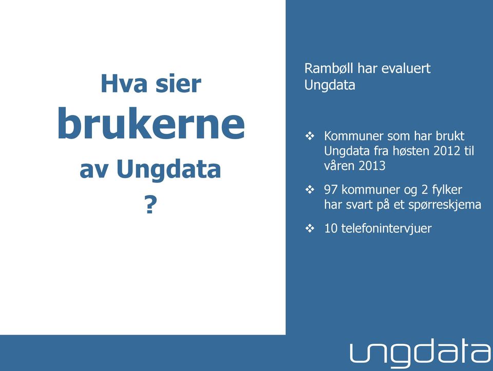 brukt Ungdata fra høsten 2012 til våren 2013 97