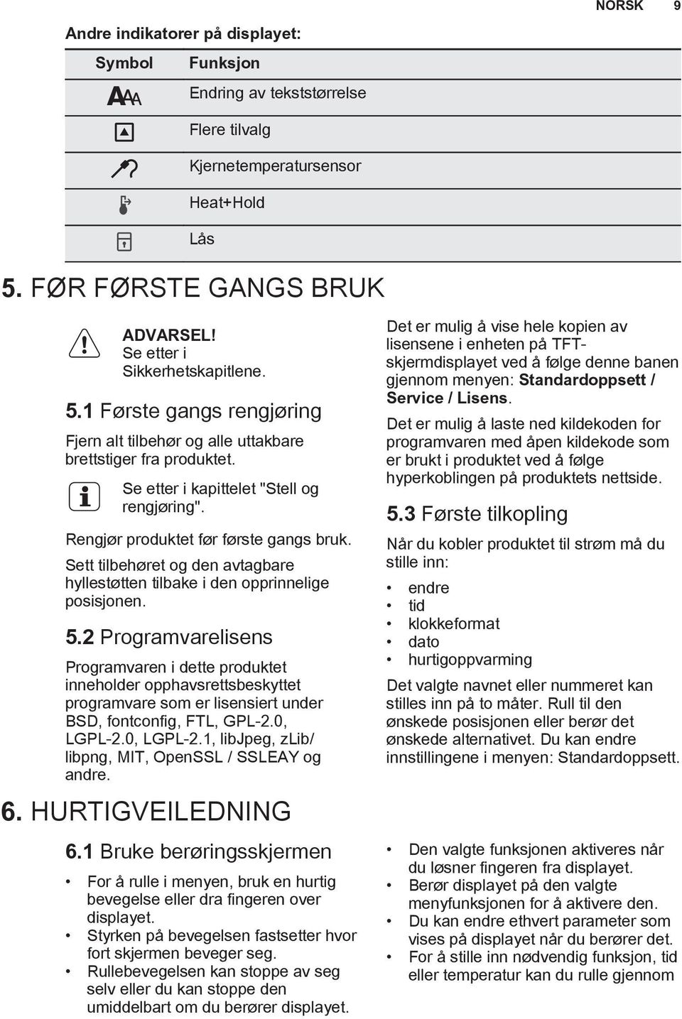 Sett tilbehøret og den avtagbare hyllestøtten tilbake i den opprinnelige posisjonen. 5.