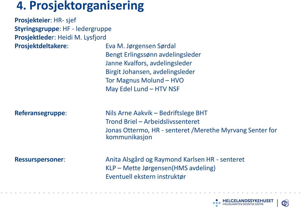 Lund HTV NSF Referansegruppe: Nils Arne Aakvik Bedriftslege BHT Trond Briel Arbeidslivssenteret Jonas Ottermo, HR - senteret /Merethe Myrvang