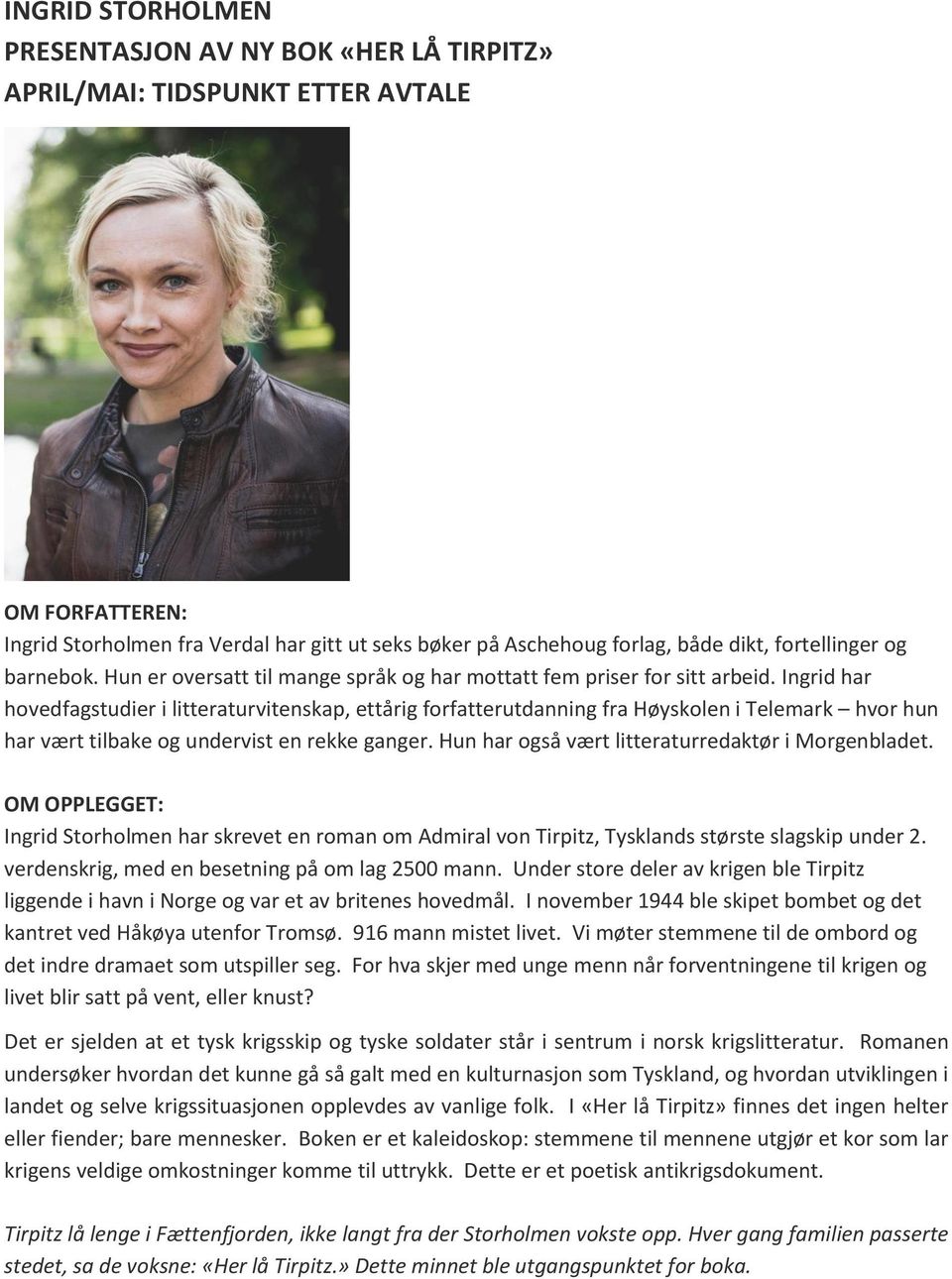 Ingrid har hovedfagstudier i litteraturvitenskap, ettårig forfatterutdanning fra Høyskolen i Telemark hvor hun har vært tilbake og undervist en rekke ganger.