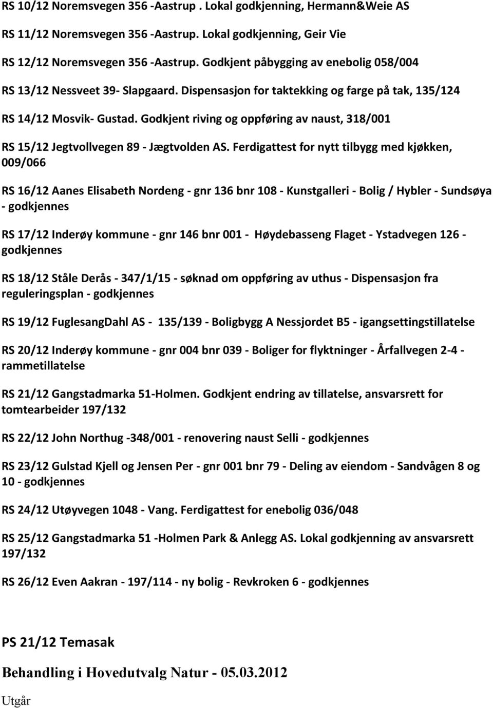 Godkjent riving og oppføring av naust, 318/001 RS 15/12 Jegtvollvegen 89 - Jægtvolden AS.