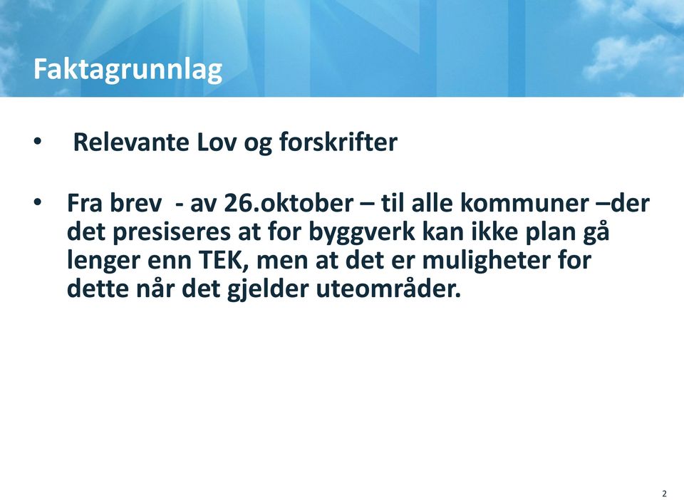 oktober til alle kommuner der det presiseres at for