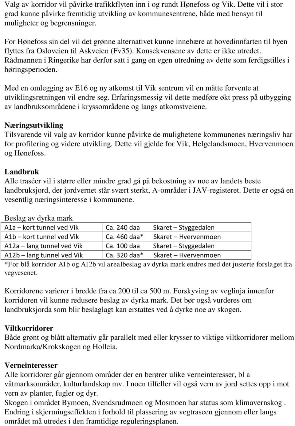 Rådmannen i Ringerike har derfor satt i gang en egen utredning av dette som ferdigstilles i høringsperioden.