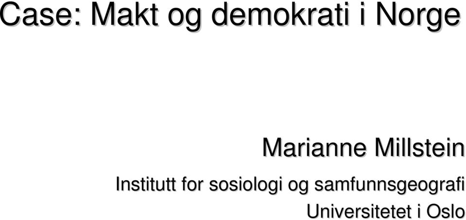 Institutt for sosiologi og