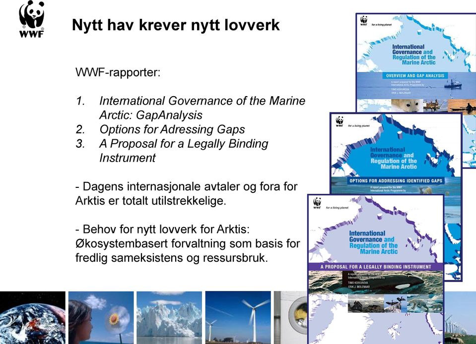 A Proposal for a Legally Binding Instrument - Dagens internasjonale avtaler og fora for