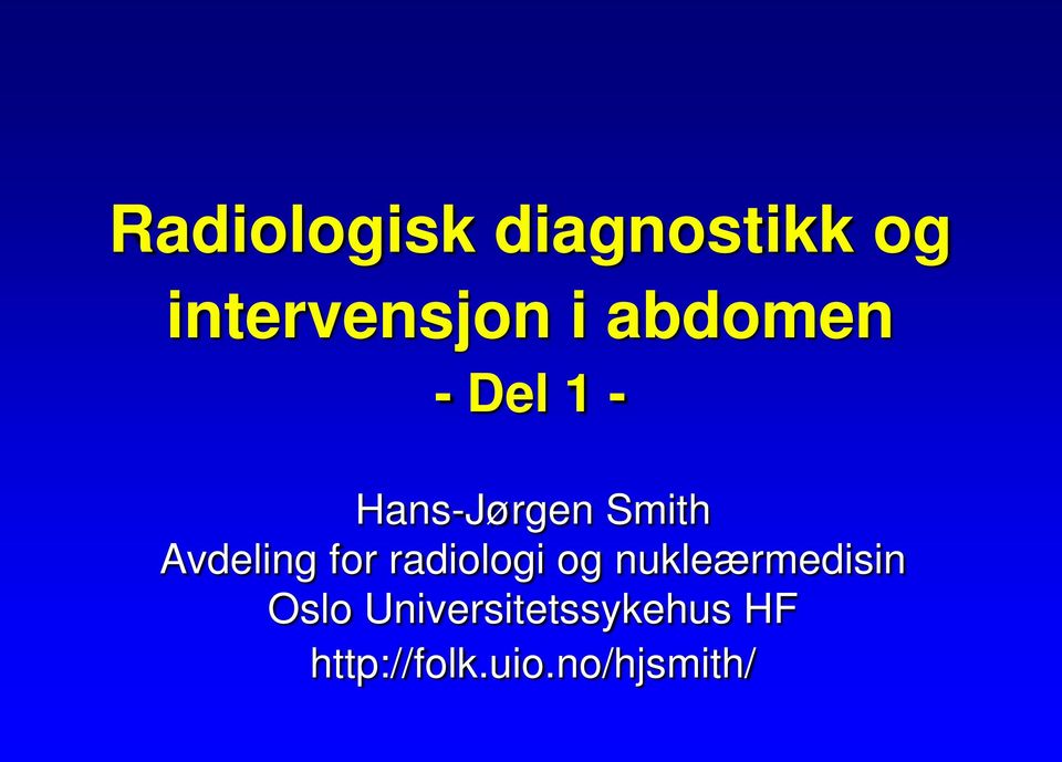 Avdeling for radiologi og nukleærmedisin