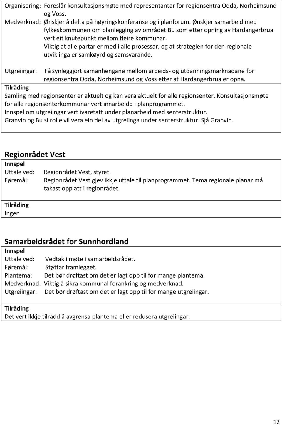 Viktig at alle partar er med i alle prosessar, og at strategien for den regionale utviklinga er samkøyrd og samsvarande.