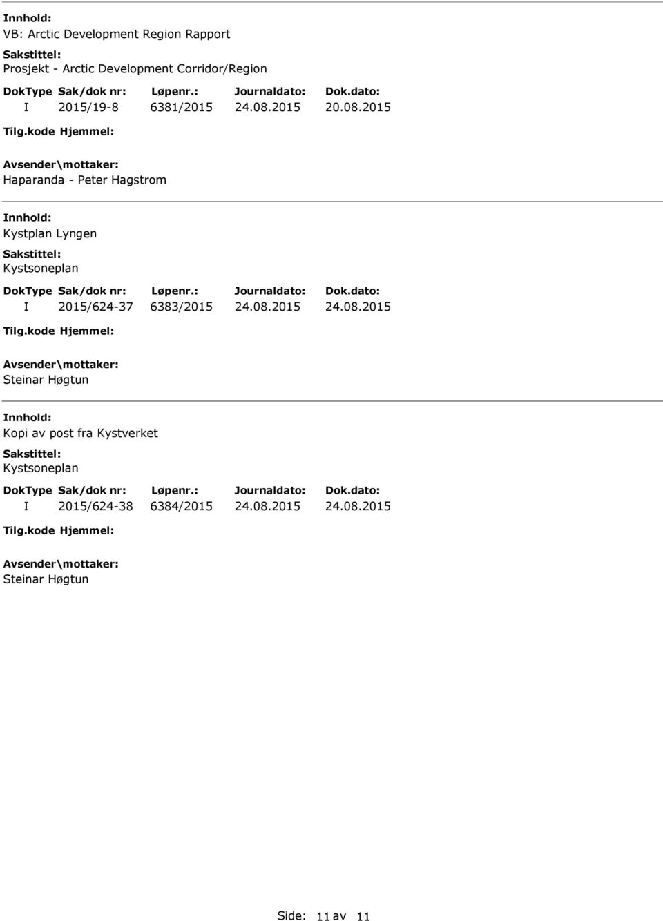 2015 Haparanda - Peter Hagstrom Kystplan Lyngen 2015/624-37