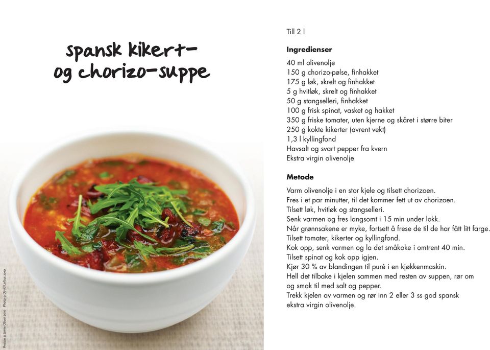 Till 2 l spansk kikertog chorizo-suppe - PDF Free Download