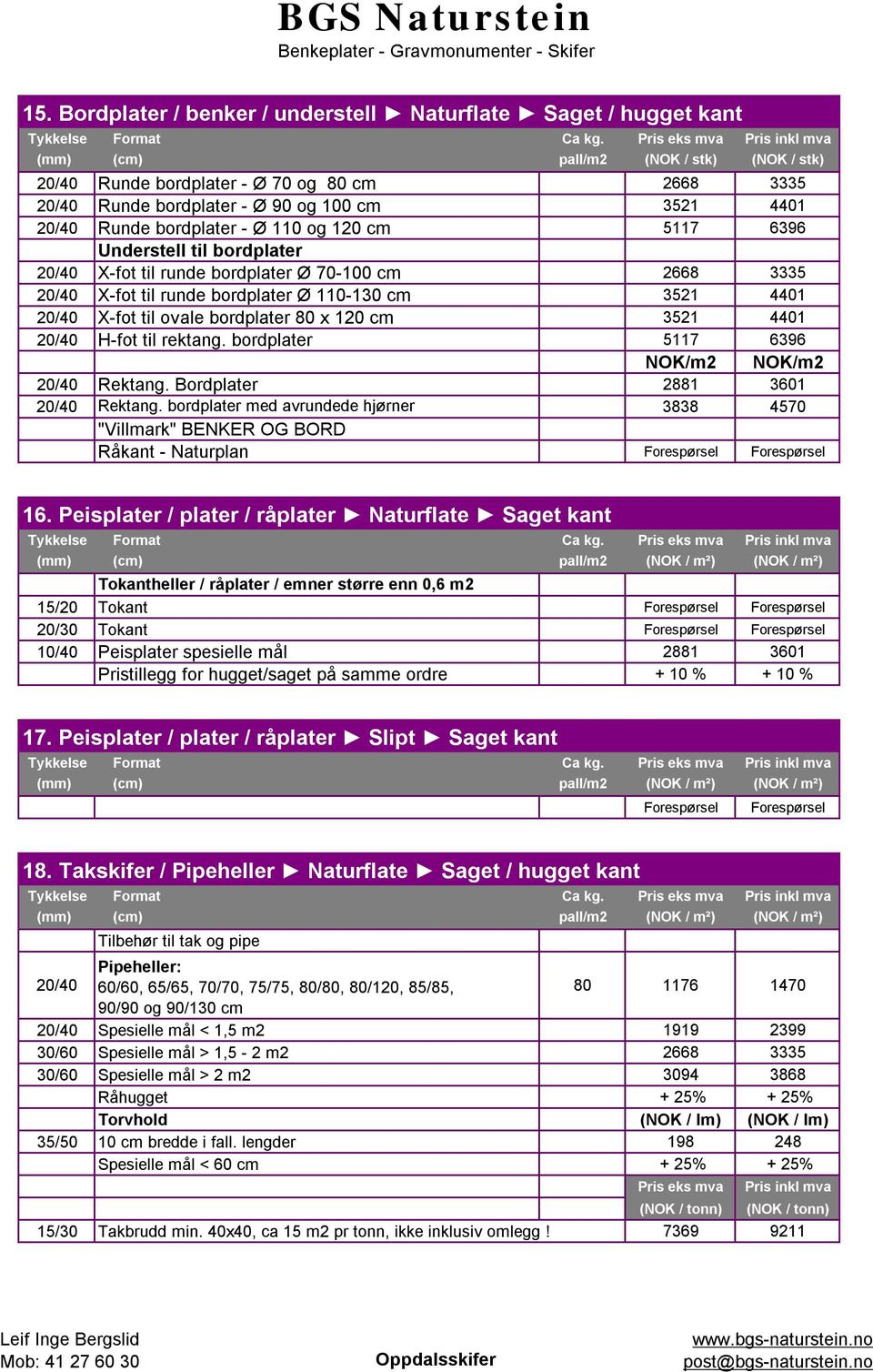 20/40 X-fot til ovale bordplater 80 x 120 cm 3521 4401 20/40 H-fot til rektang. bordplater 5117 6396 NOK/m2 NOK/m2 20/40 Rektang. Bordplater 2881 3601 20/40 Rektang.