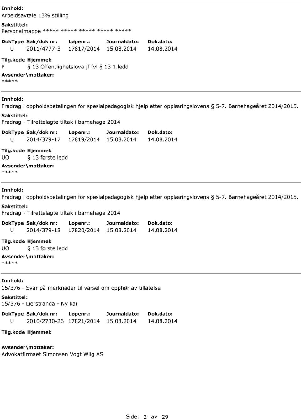 merknader til varsel om opphør av tillatelse 15/376 - Lierstranda - Ny