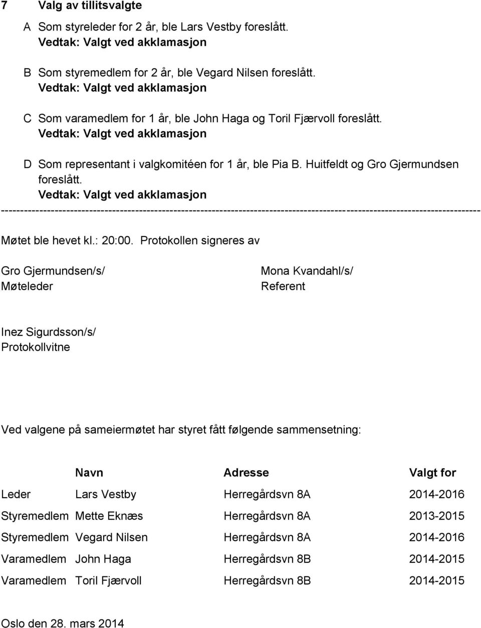 Huitfeldt og Gro Gjermundsen foreslått.