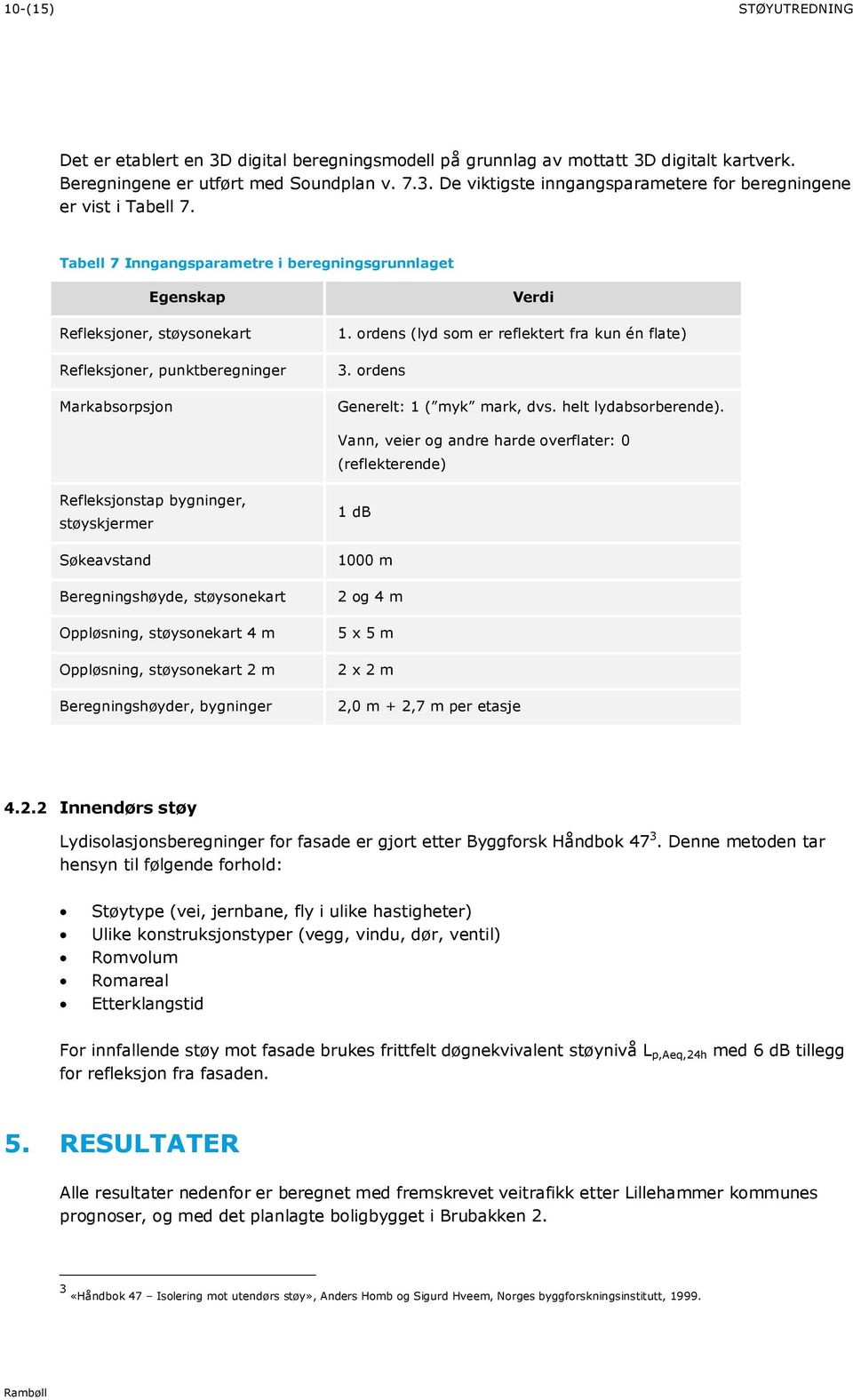 ordens Generelt: 1 ( myk mark, dvs. helt lydabsorberende).