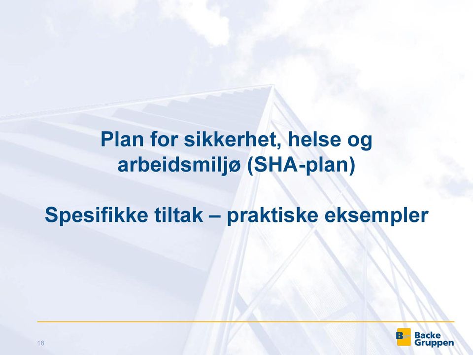 (SHA-plan) Spesifikke