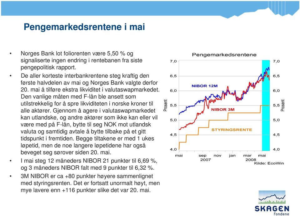 Den vanlige måten med F-lån ble ansett som utilstrekkelig for å spre likviditeten i norske kroner til alle aktører.