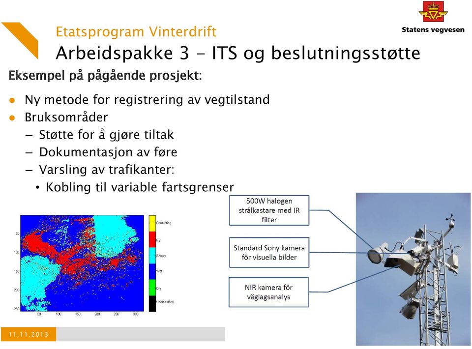 vegtilstand Bruksområder Støtte for å gjøre tiltak