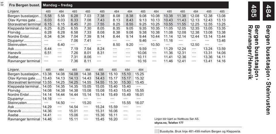 25 Kleppestø terminal... 6.25 6.25 6.55 7.30 8.05 8.35 9.05 9.35 10.35 11.05 12.05 12.35 13.05 13.35 Florvåg... 6.28 6.28 6.58 7.33 8.08 8.38 9.08 9.38 10.38 11.08 12.08 12.38 13.08 13.