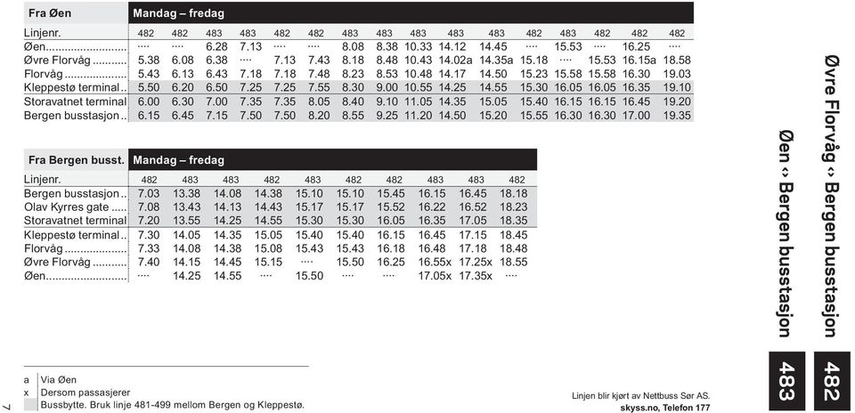 30 9.00 10.55 14.25 14.55 15.30 16.05 16.05 16.35 19.10 Storavatnet terminal 6.00 6.30 7.00 7.35 7.35 8.05 8.40 9.10 11.05 14.35 15.05 15.40 16.15 16.15 16.45 19.20 Bergen busstasjon... 6.15 6.45 7.