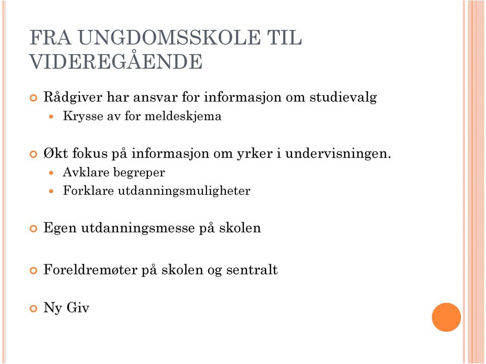 yrker i undervisningen.