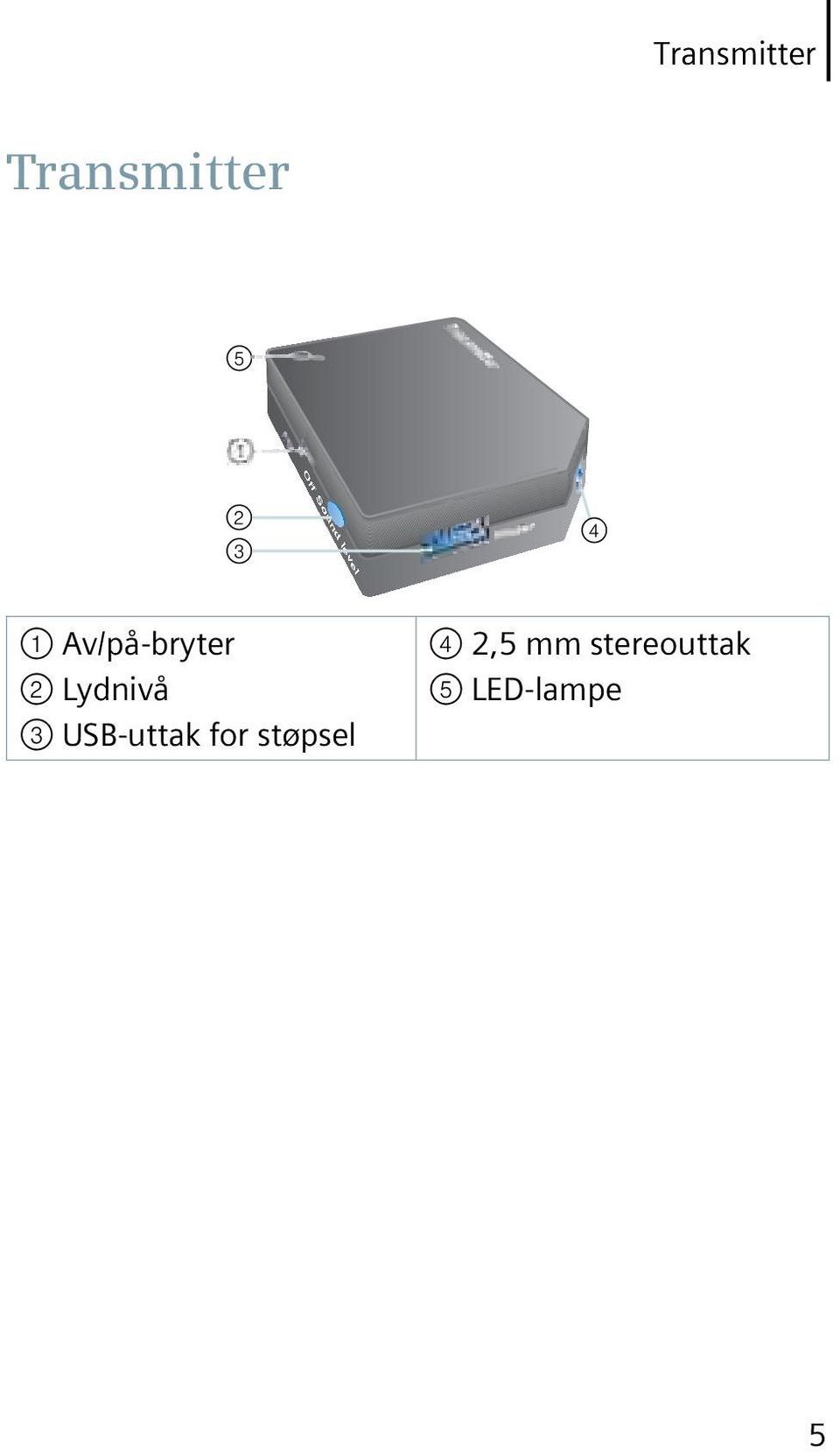 Lydnivå 3 USB-uttak for