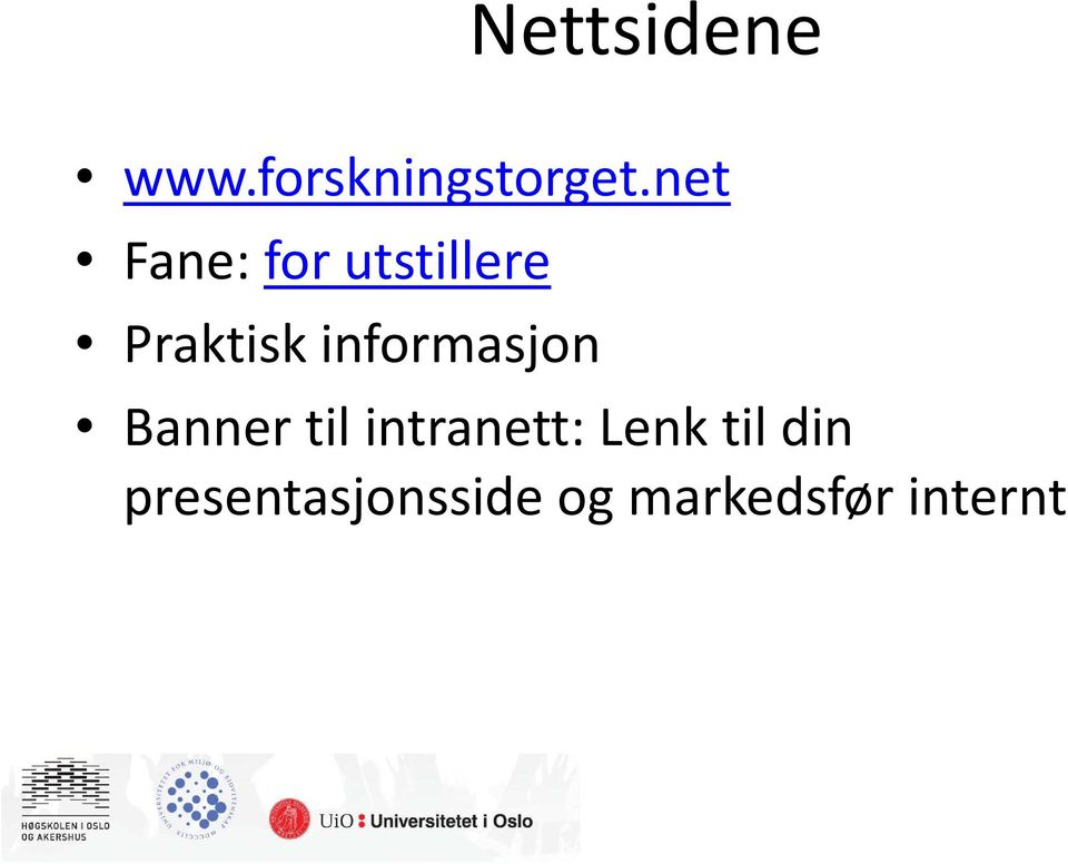 informasjon Banner til intranett: