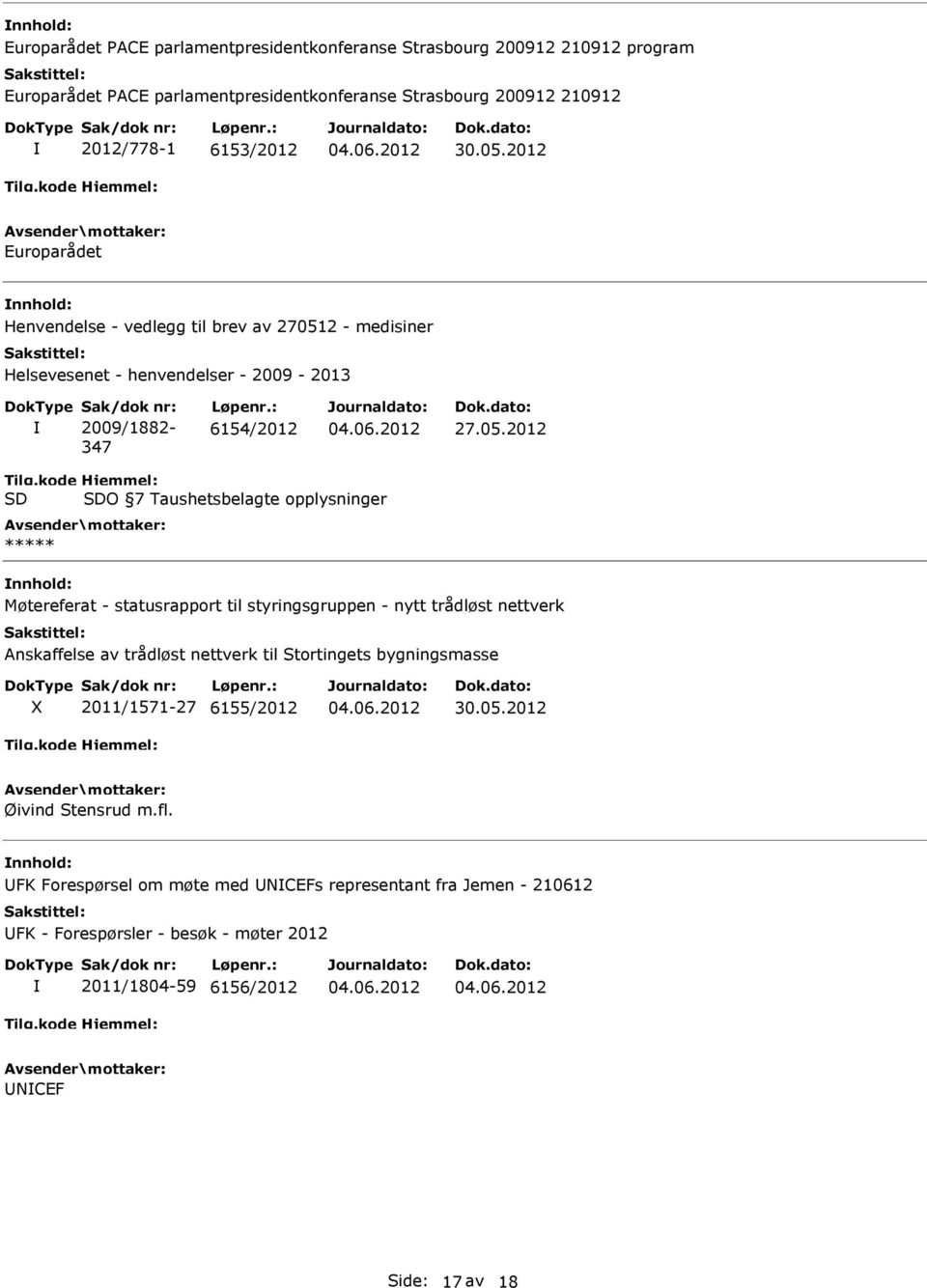 2 - medisiner Helsevesenet - henvendelser - 2009-2013 2009/1882-347 6154/2012 27.05.