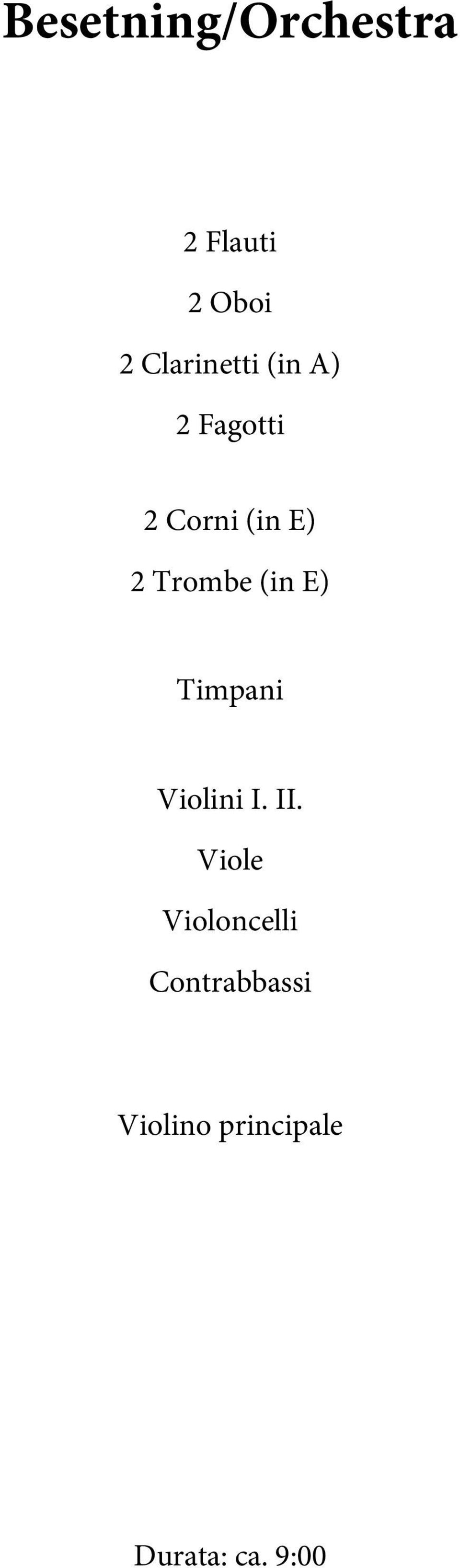 Trombe (in E) Timani Violini I Viole