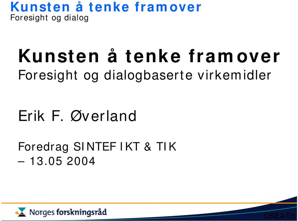 F. Øverland Foredrag