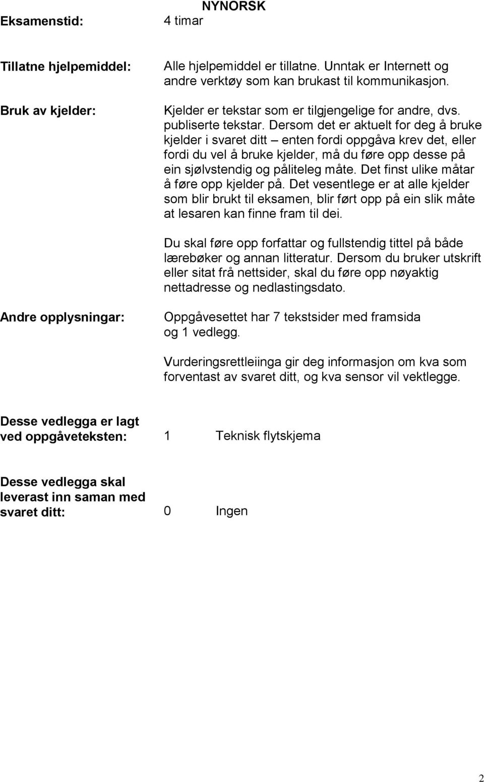 Dersom det er aktuelt for deg å bruke kjelder i svaret ditt enten fordi oppgåva krev det, eller fordi du vel å bruke kjelder, må du føre opp desse på ein sjølvstendig og påliteleg måte.