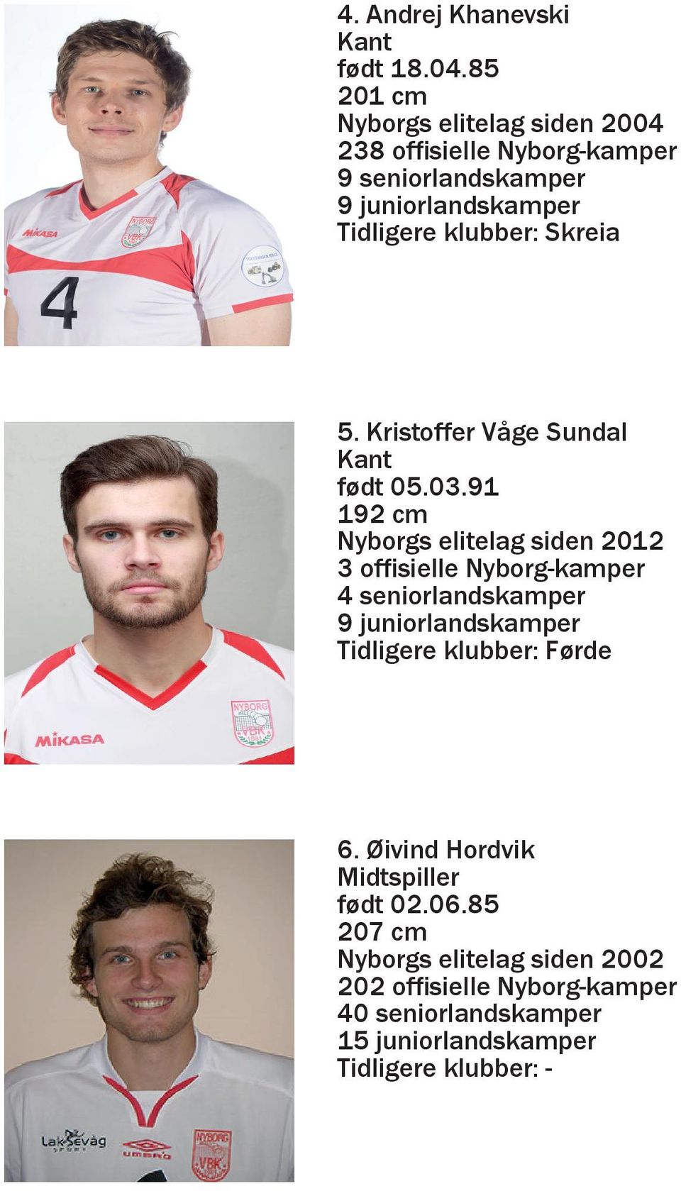 klubber: Skreia 5. Kristoffer Våge Sundal Kant født 05.03.
