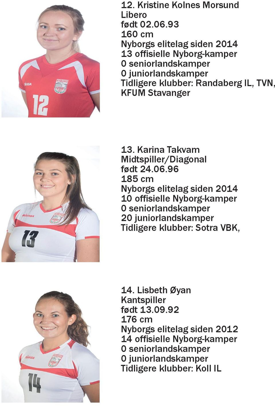 Stavanger 13. Karina Takvam Midtspiller/Diagonal født 24.06.